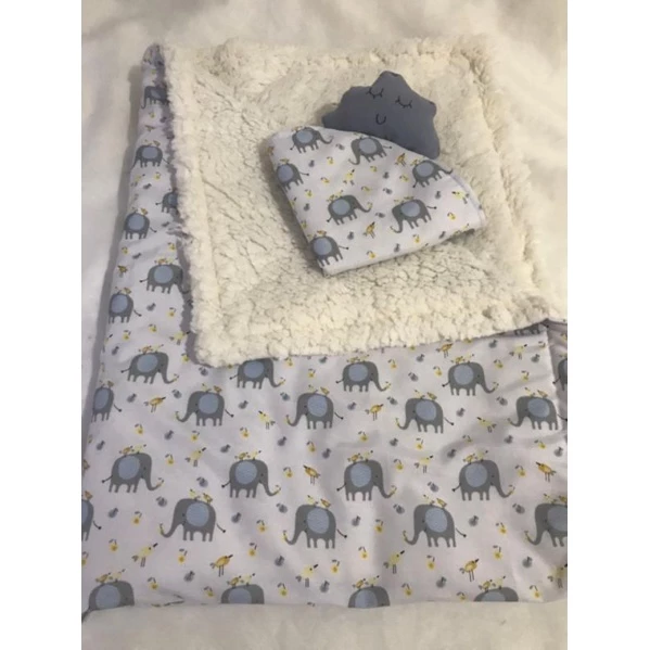 kit Manta Sherpa + Naninha para Bebê (menino/menina) - Imagem 2