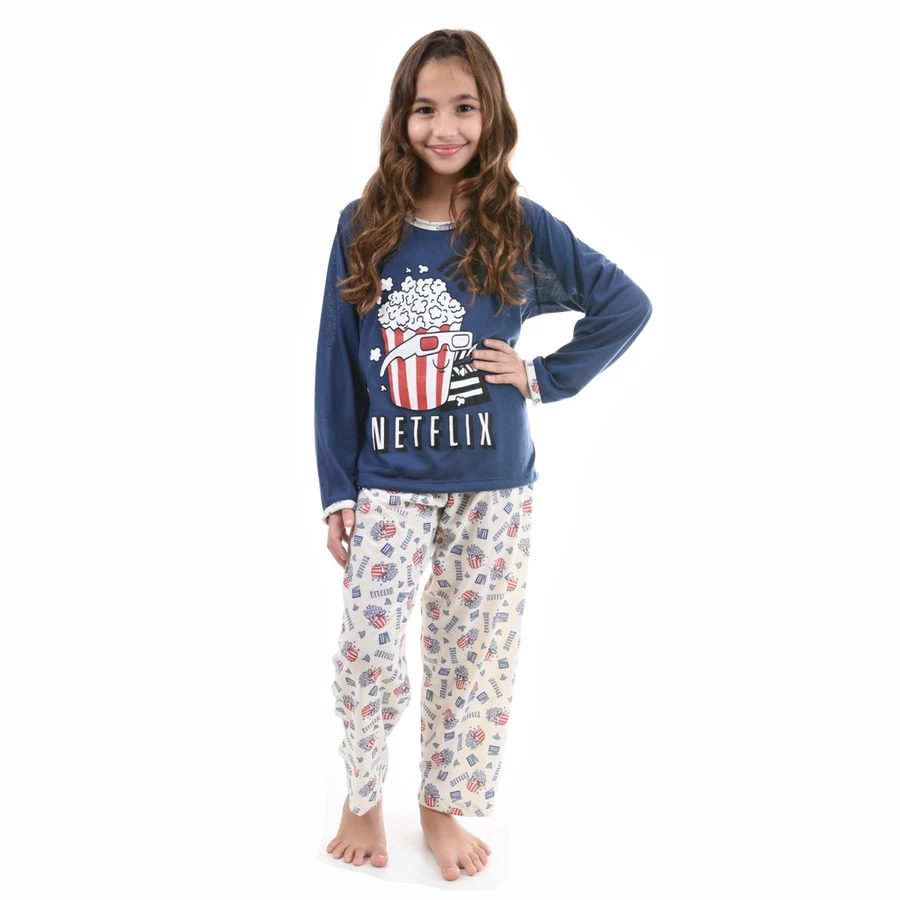 Pijama Infantil Feminino Longo Snoopy – Inverno Manga Longa - Imagem 4