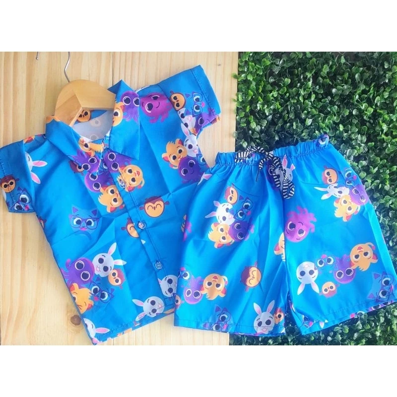 Conjunto Infantil Bolofofos (Camisa + Bermuda) Temático – Perfeito para Festas e Aniversários! (1 a 3 Anos) - Imagem 3