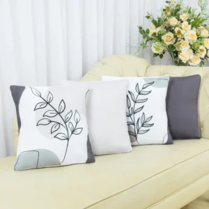 Kit com 4 Capas de Almofada Decorativas 45x45 – Abstrata Nude