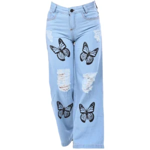 Calça Jeans Pantalona Wide Leg para Meninas Infantis e Juvenil