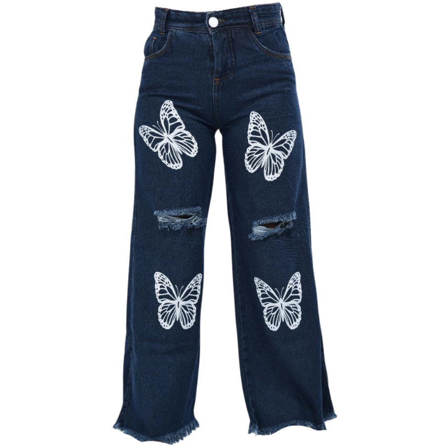 Calça Jeans Pantalona Wide Leg para Meninas Infantis e Juvenil - Imagem 2