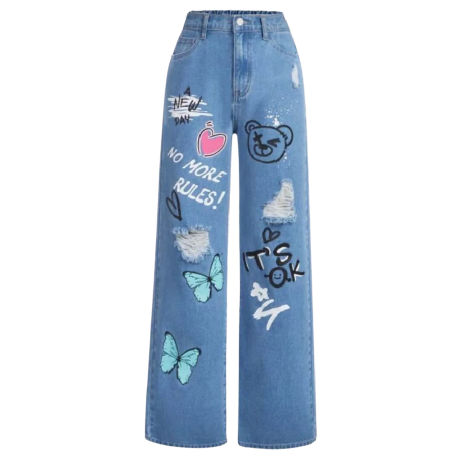 Calça Jeans Pantalona Wide Leg para Meninas Infantis e Juvenil - Imagem 6