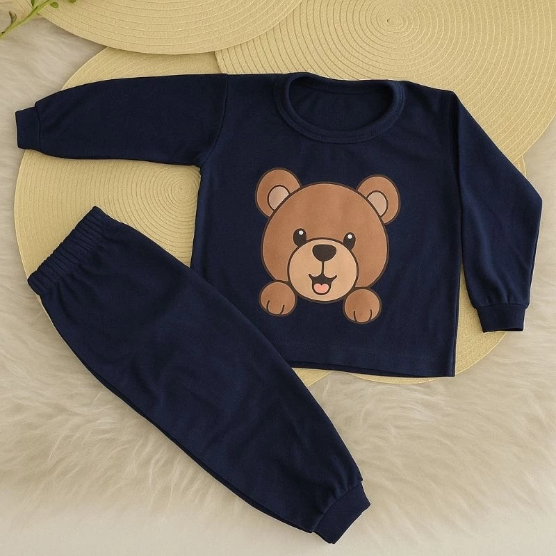 Conjunto Bebê Menino 100% Algodão Camiseta Manga Longa + Calça Inverno P ao GG - Imagem 2