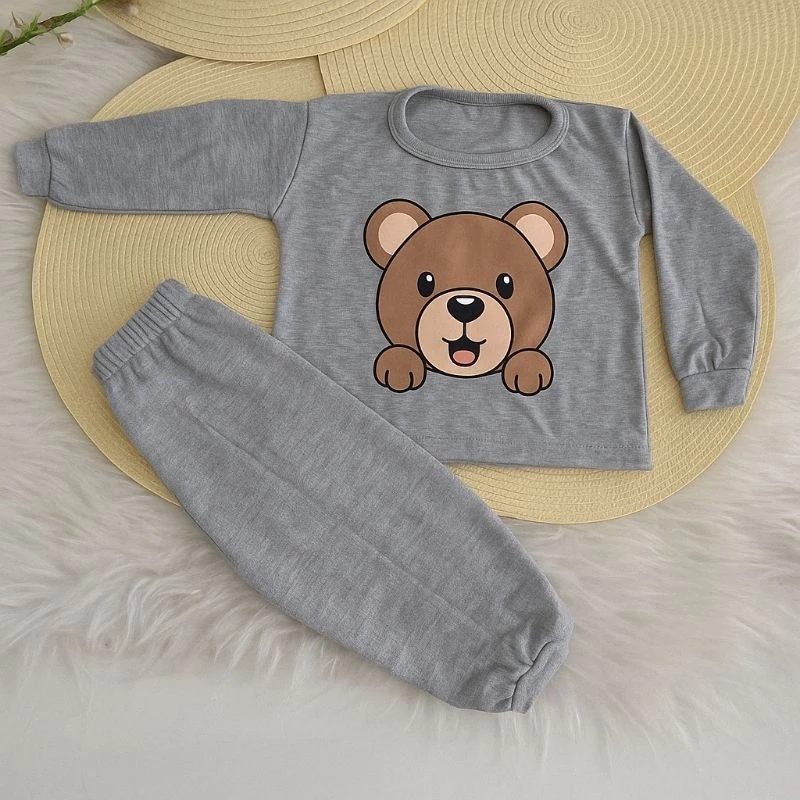 Conjunto Bebê Menino 100% Algodão Camiseta Manga Longa + Calça Inverno P ao GG - Imagem 6