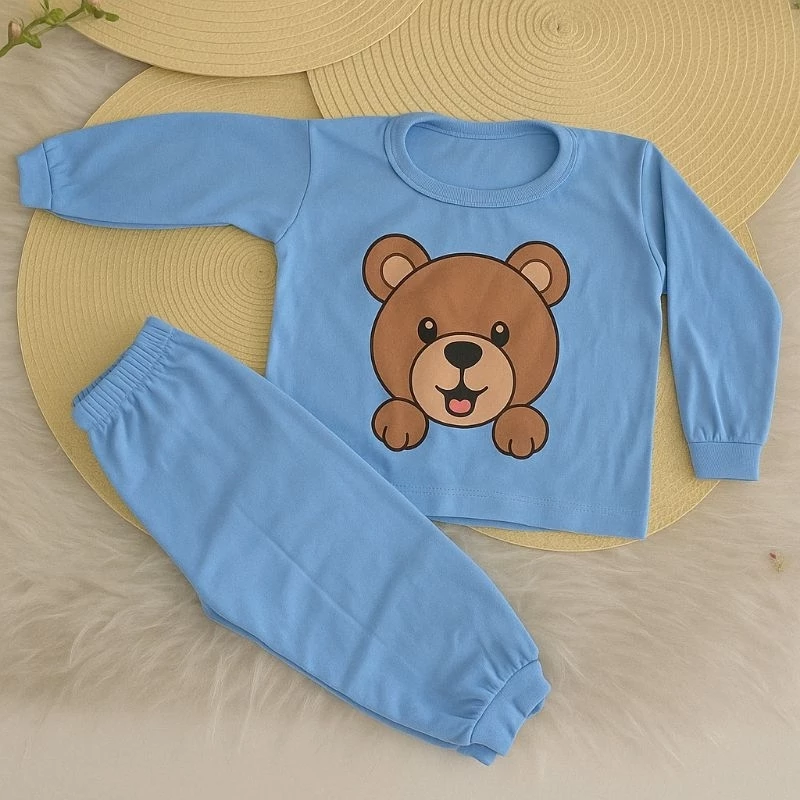 Conjunto Bebê Menino 100% Algodão Camiseta Manga Longa + Calça Inverno P ao GG - Imagem 5