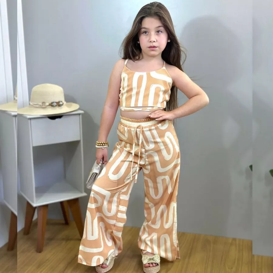 Conjuntos Infantil Pantalona e Cropped 6 8 10 12 - Imagem 4