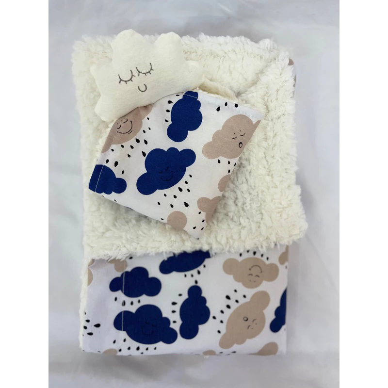 kit Manta Sherpa + Naninha para Bebê (menino/menina)