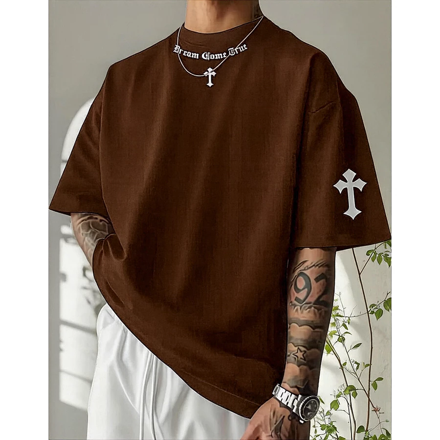 Camiseta Oversized Streetwear Masculina 100% Algodão – Estilo Urbano