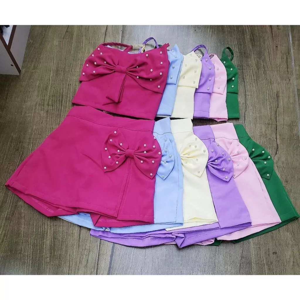 Conjunto em Alfaiataria infantil com Laços e Pérola TAM 4 ao 12 - Imagem 4