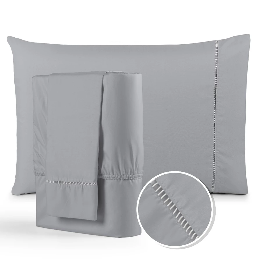Jogo de Lençol 400 Fios Micropercal – Cama Box com Fronhas - Imagem 2
