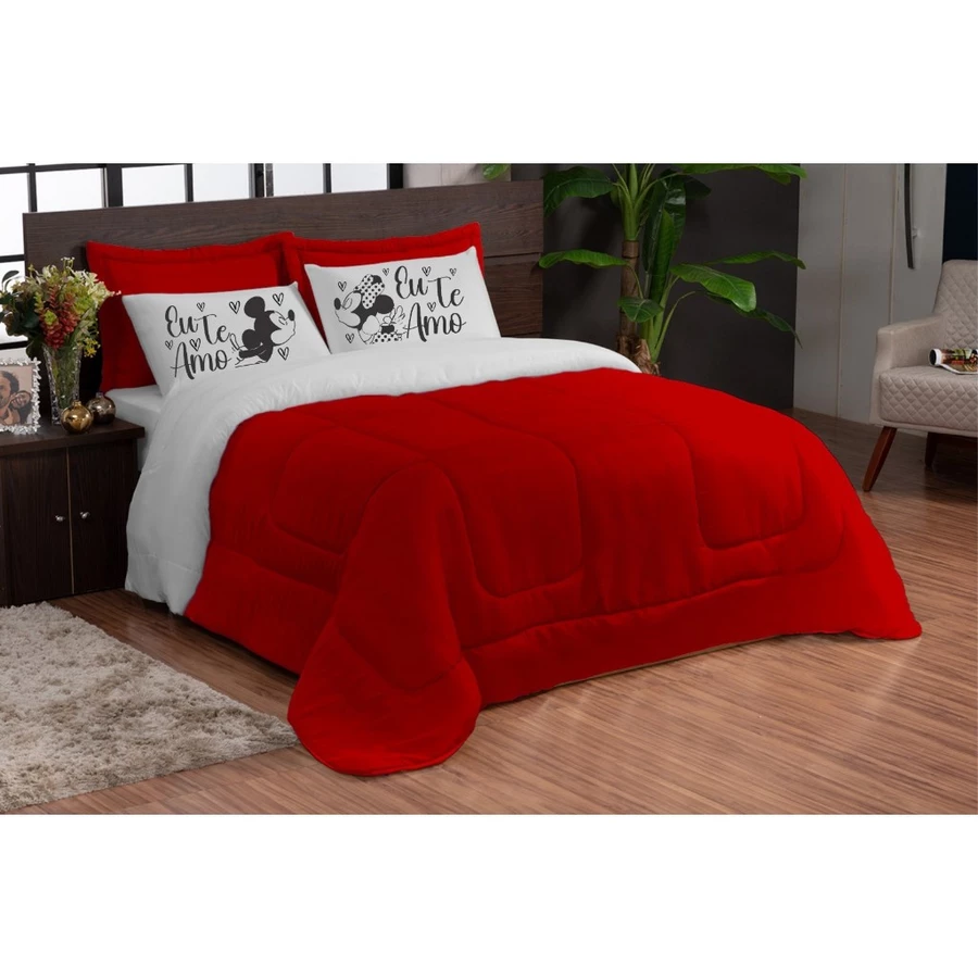 Kit 3 Peças Edredom Com Fronha Estampada
