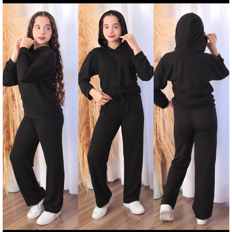 Conjunto Infantil Lanzinha 2 Peças Blusa com Capuz e Calça Moda Blogueirinha - Imagem 3