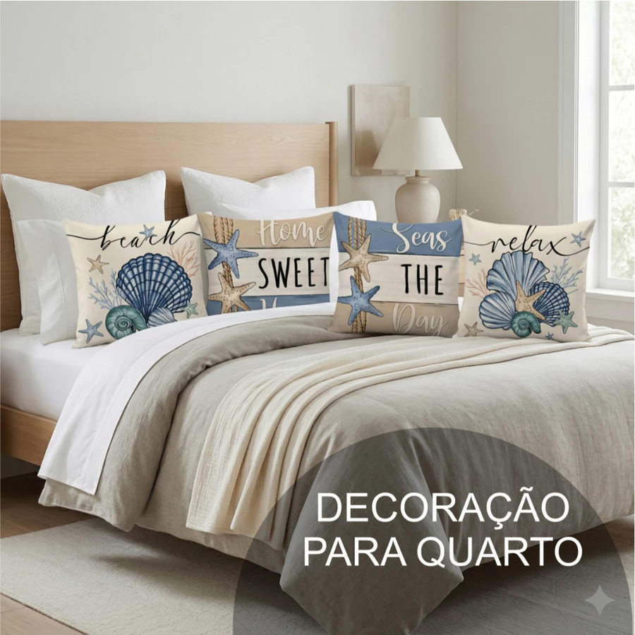KIT COM 4 CAPAS DE ALMOFADA MARÍTIMO 45x45cm - Imagem 2