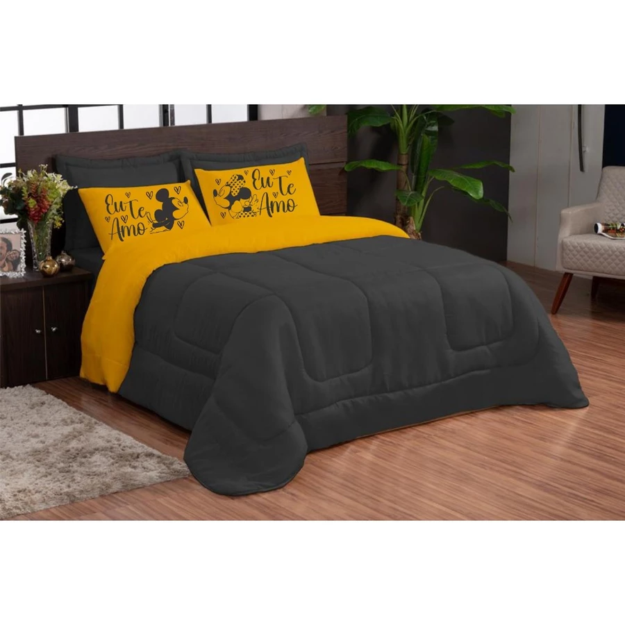 Kit 3 Peças Edredom Com Fronha Estampada - Imagem 4