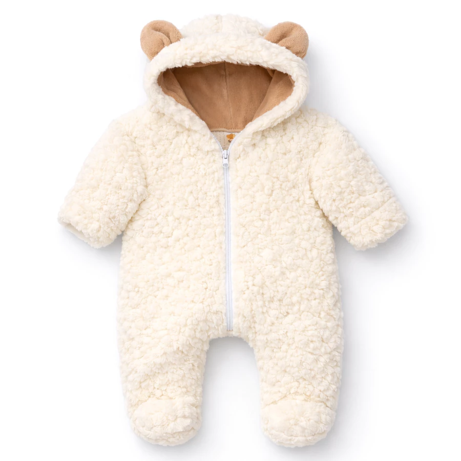 Macacão Bebê Ursinho Sherpa Pele de Carneiro Quentinho Soft Menino e Menina P ao G - Imagem 3