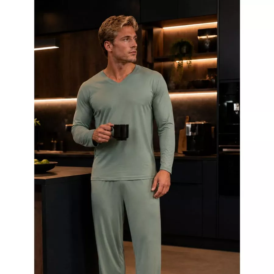 Pijama de Inverno Masculino Manga Longa - Imagem 2
