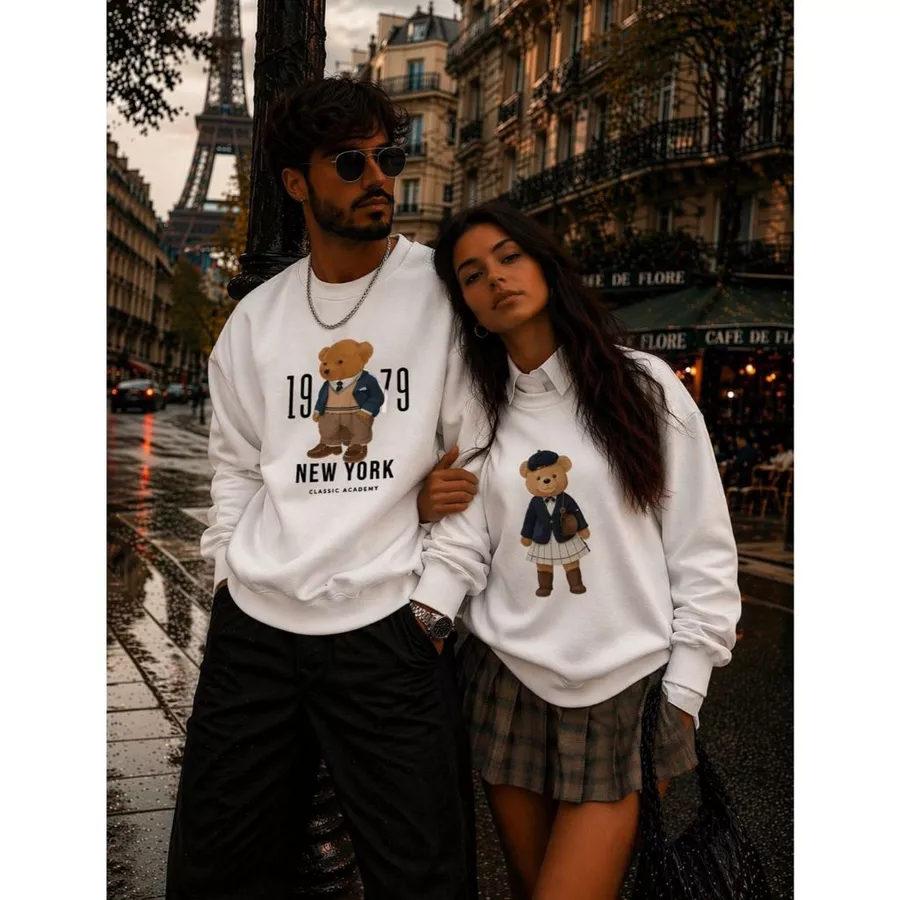 KIT 2 Moletons Casal Gola Redonda Estiloso Blusa de Frio