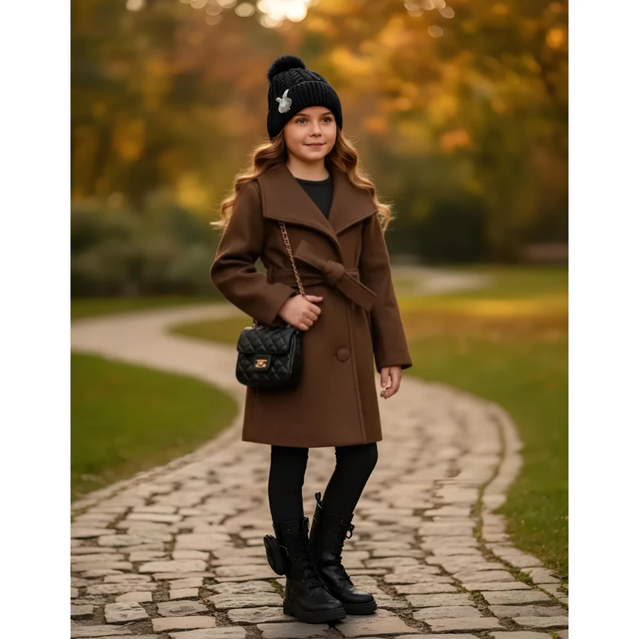 Casaco Soft Infantil Sobretudo Com Botões e Amarração Inverno Top - Imagem 6