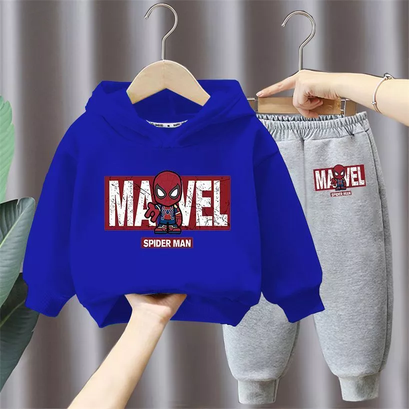 🕷️ Conjunto Infantil Homem-Aranha com Capuz – Moletom Quentinho para Meninos - Imagem 5