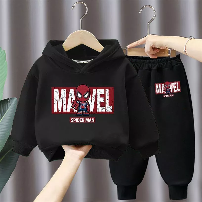 🕷️ Conjunto Infantil Homem-Aranha com Capuz – Moletom Quentinho para Meninos - Imagem 6
