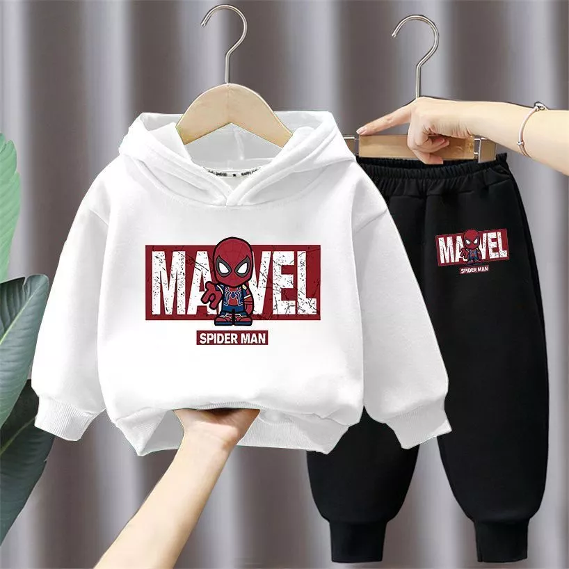 🕷️ Conjunto Infantil Homem-Aranha com Capuz – Moletom Quentinho para Meninos