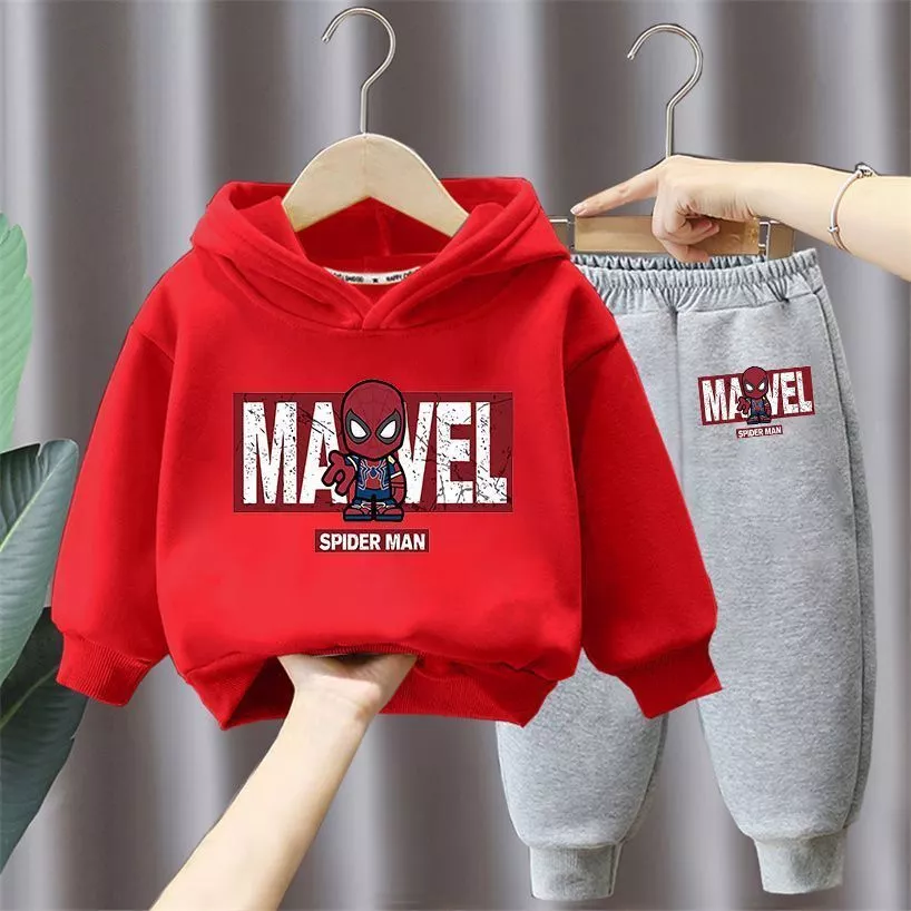 🕷️ Conjunto Infantil Homem-Aranha com Capuz – Moletom Quentinho para Meninos - Imagem 7