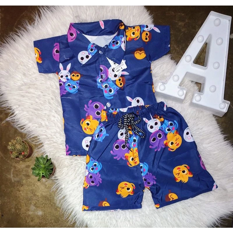 Conjunto Infantil Bolofofos (Camisa + Bermuda) Temático – Perfeito para Festas e Aniversários! (1 a 3 Anos)