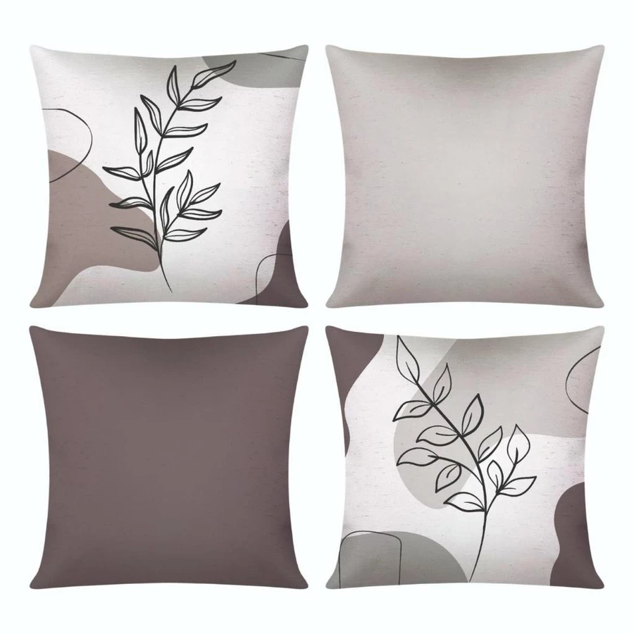 Kit com 4 Capas de Almofada Decorativas 45x45 – Abstrata Nude - Imagem 2
