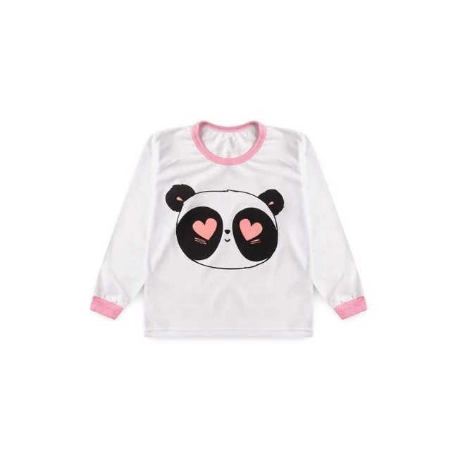 Pijama Infantil Panda Rosa Claro - Imagem 2