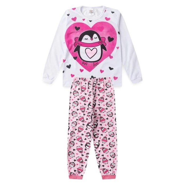 Pijama Infantil Coração Pinguim - Imagem 2