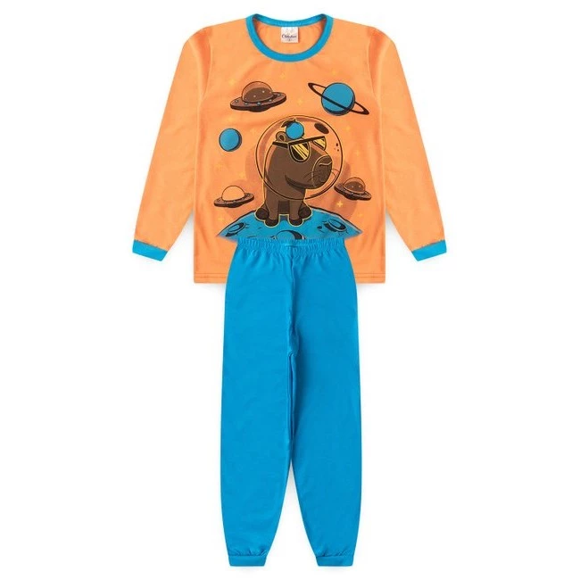Pijama Infantil Menino Capivara Astronauta - Imagem 2