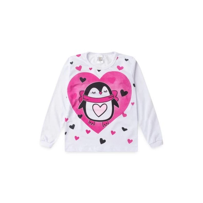 Pijama Infantil Coração Pinguim - Imagem 4