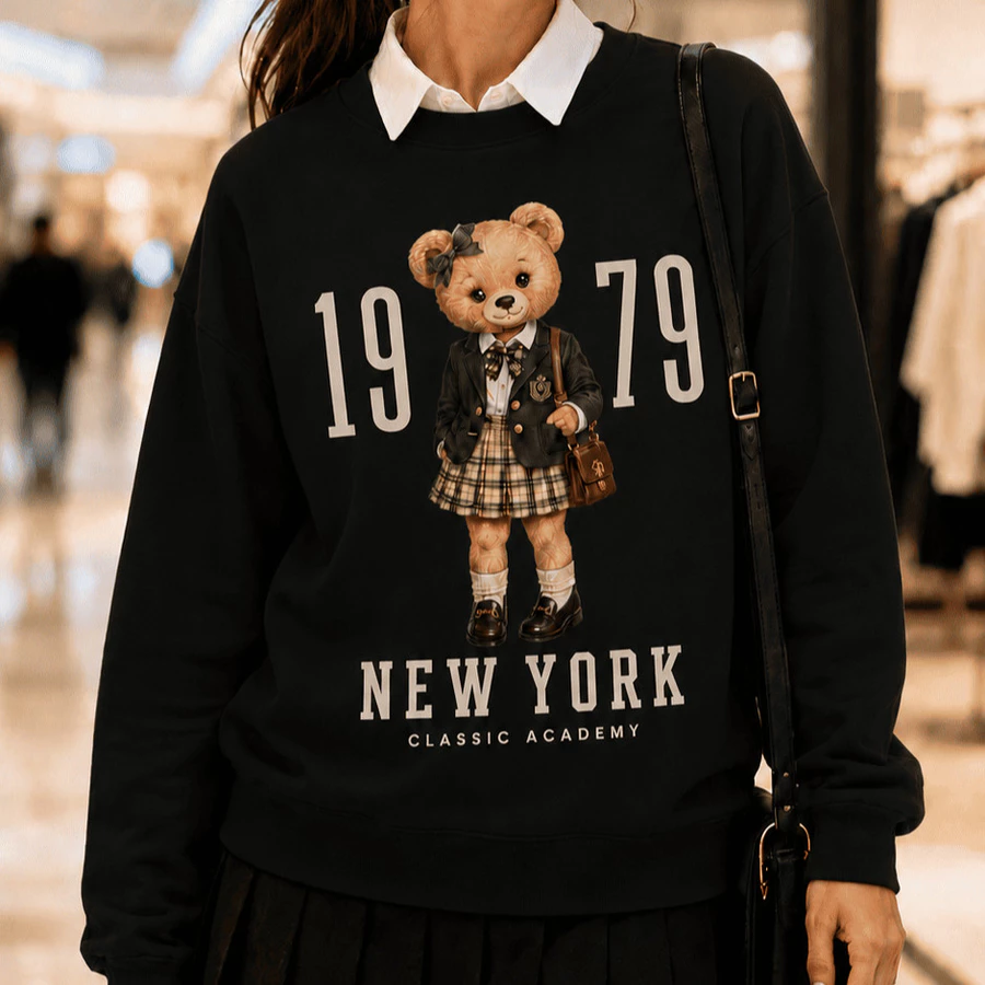 Moletom Feminino Estampado Urso Vintage 1979 - Imagem 3