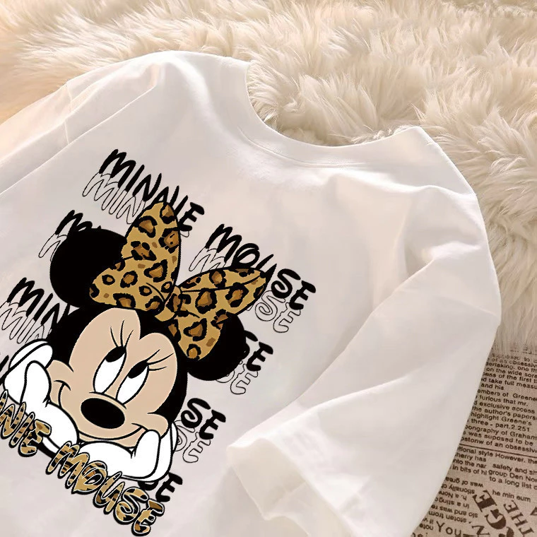 Camiseta Feminina Mickey Animal Print Premium – Algodão Confortável Plus Size - Imagem 7