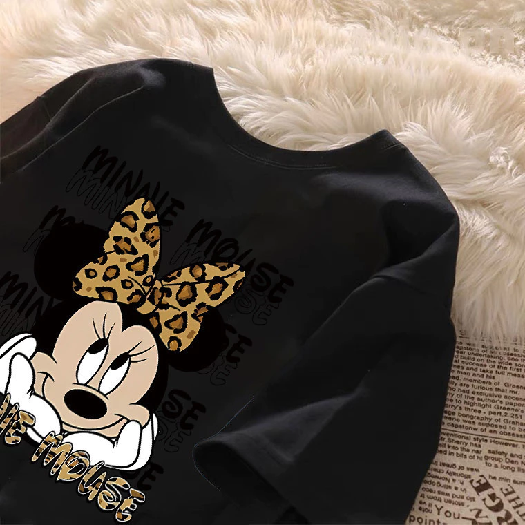 Camiseta Feminina Mickey Animal Print Premium – Algodão Confortável Plus Size - Imagem 8