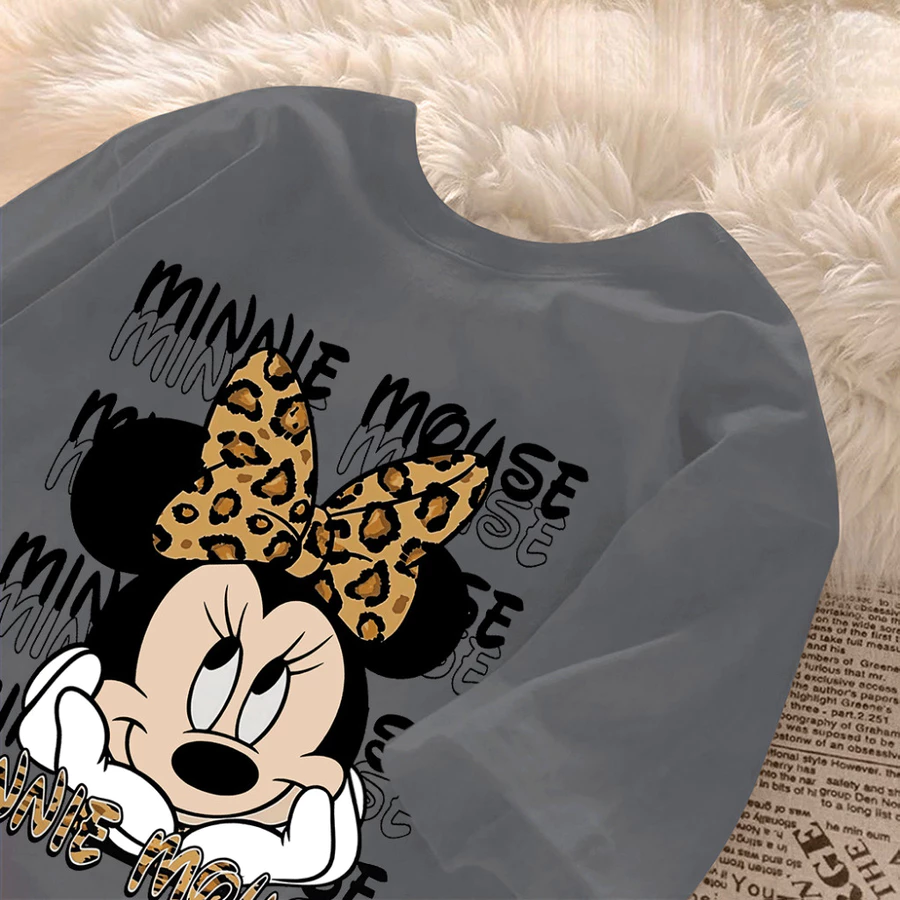 Camiseta Feminina Mickey Animal Print Premium – Algodão Confortável Plus Size - Imagem 9