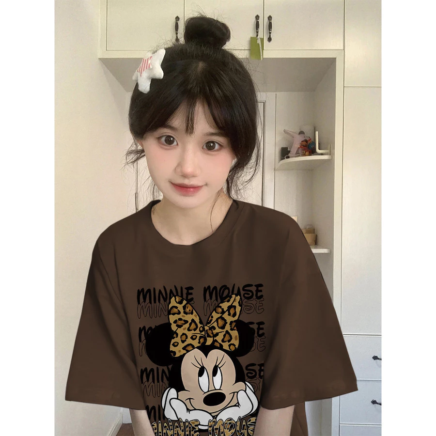 Camiseta Feminina Mickey Animal Print Premium – Algodão Confortável Plus Size - Imagem 2