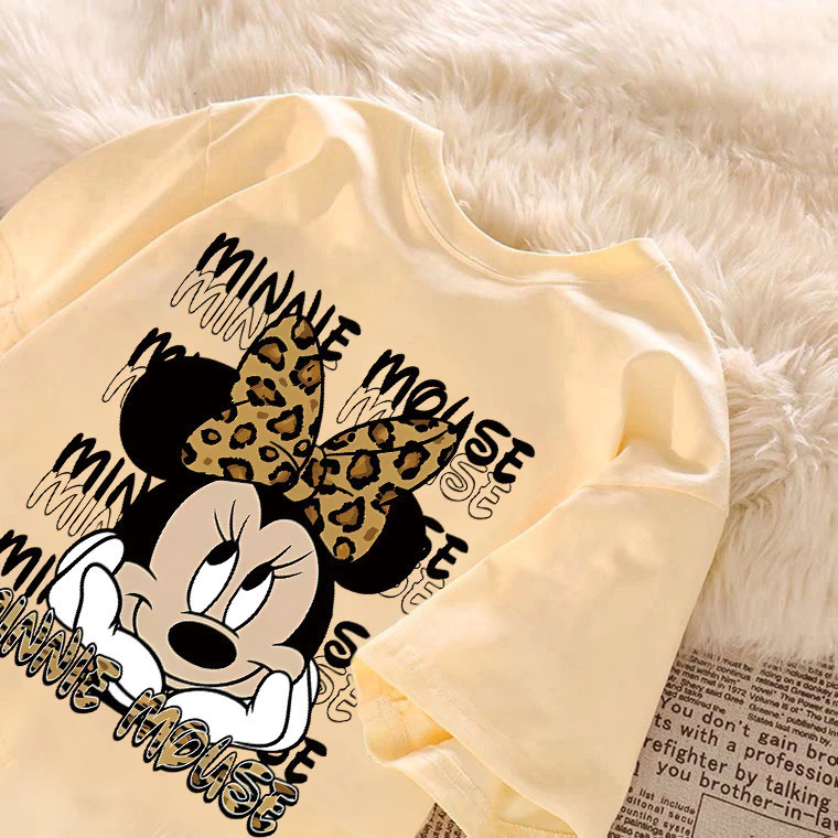 Camiseta Feminina Mickey Animal Print Premium – Algodão Confortável Plus Size - Imagem 3