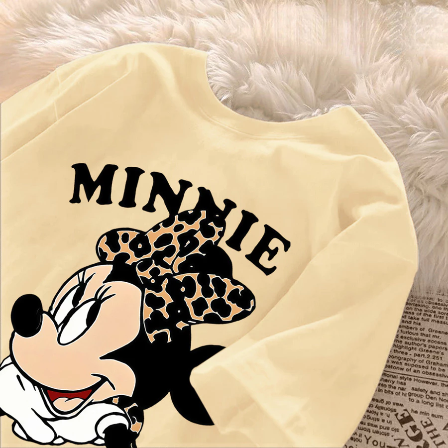 Camiseta Feminina Mickey Animal Print Premium – Algodão Confortável Plus Size - Imagem 4