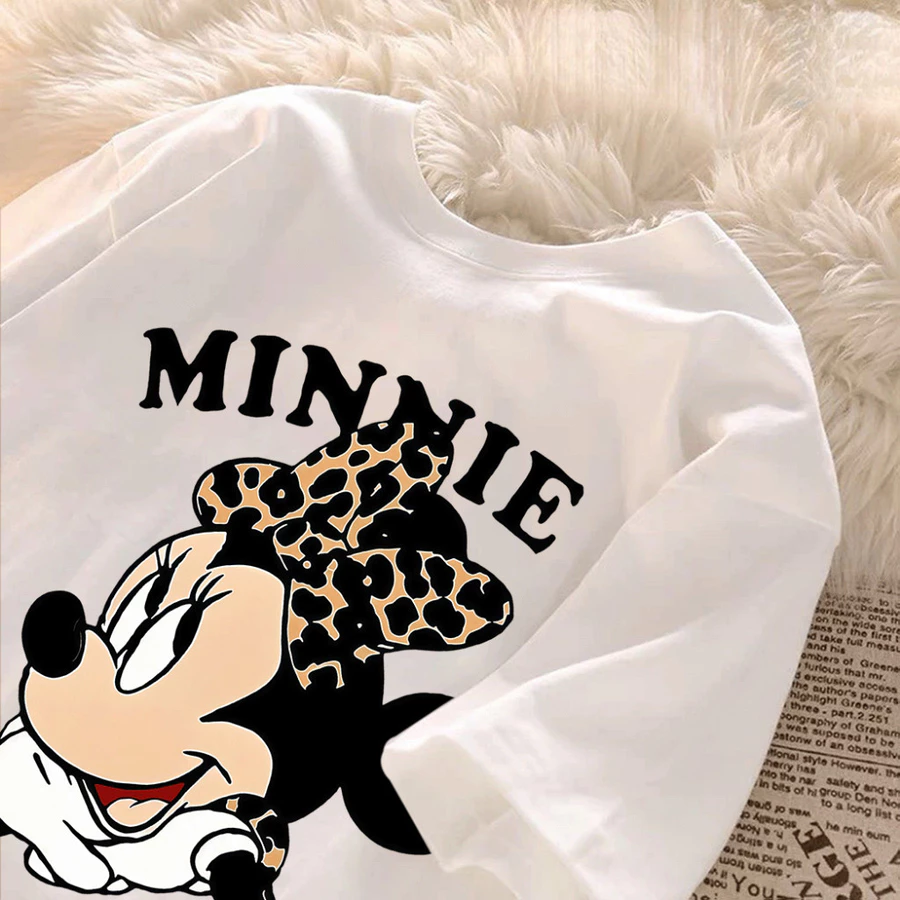 Camiseta Feminina Mickey Animal Print Premium – Algodão Confortável Plus Size - Imagem 5