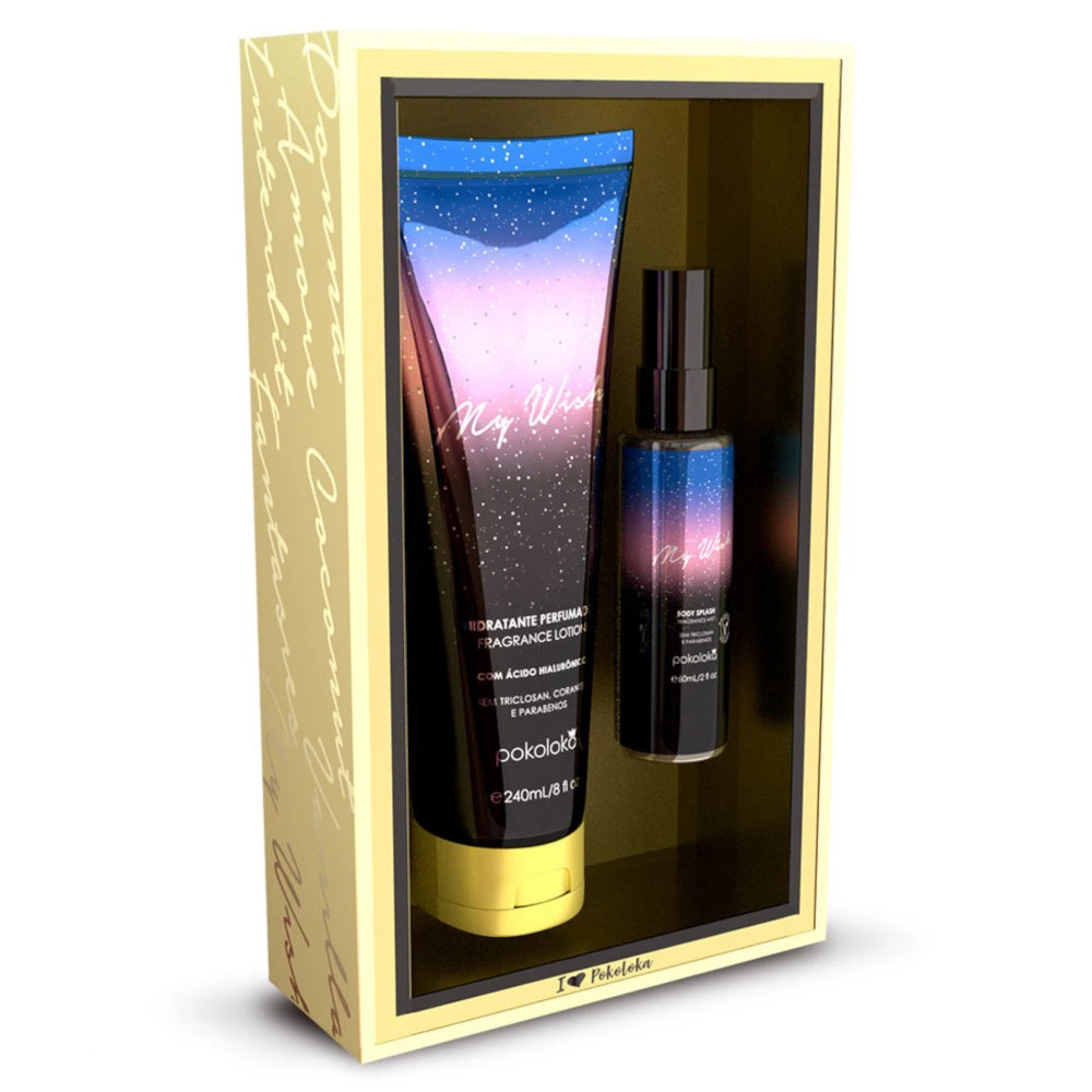 Kit Hidratante + Body Splash My Wish 60ml - Pokoloka