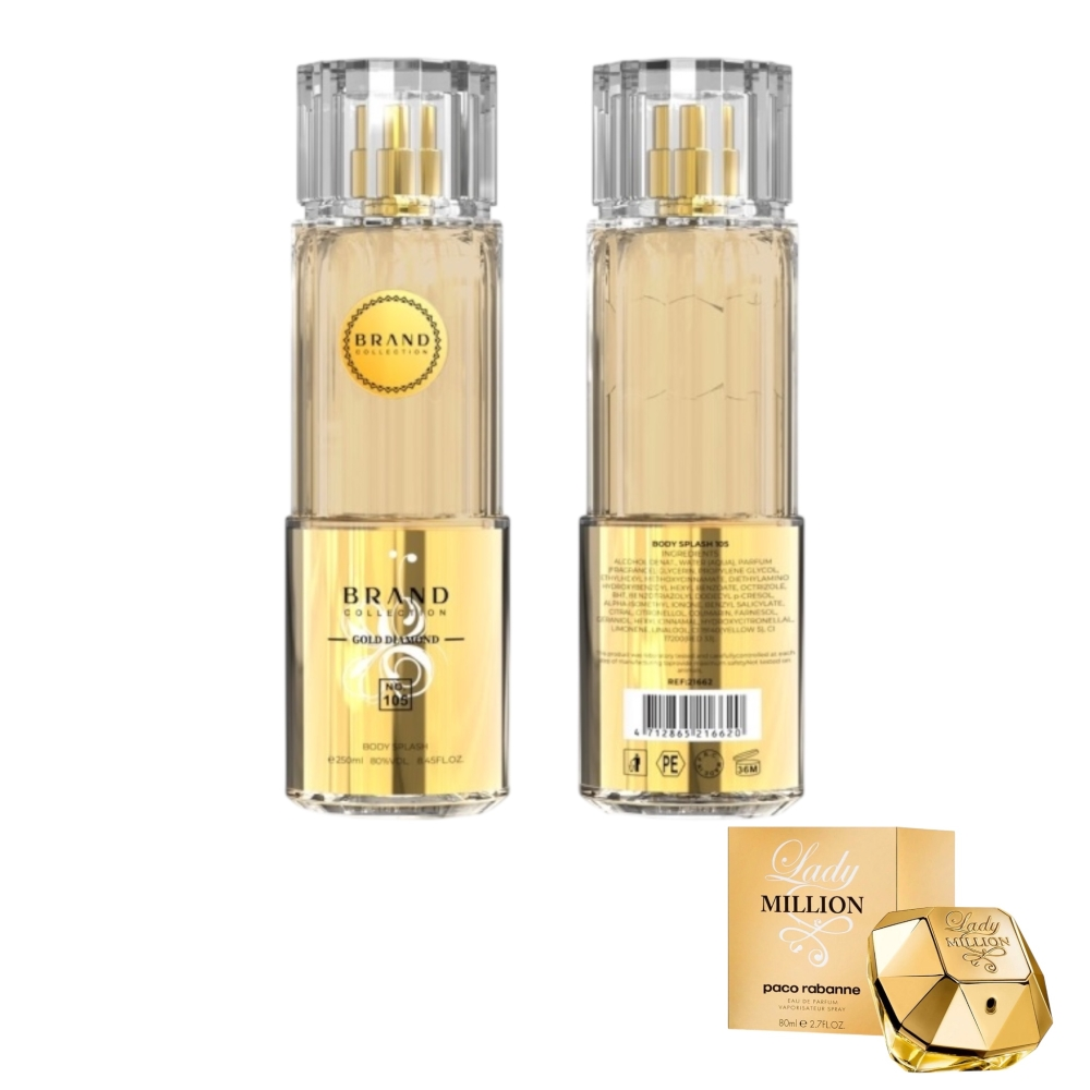 Body Splash Gold Diamond Feminino 105 250ml - Brand Collection
