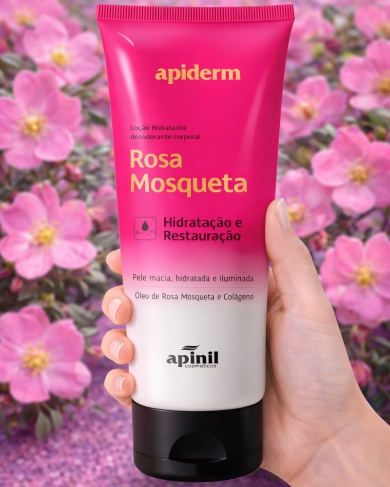 Loção Hidratante Apiderm Rosa Mosqueta 190g - Apinil