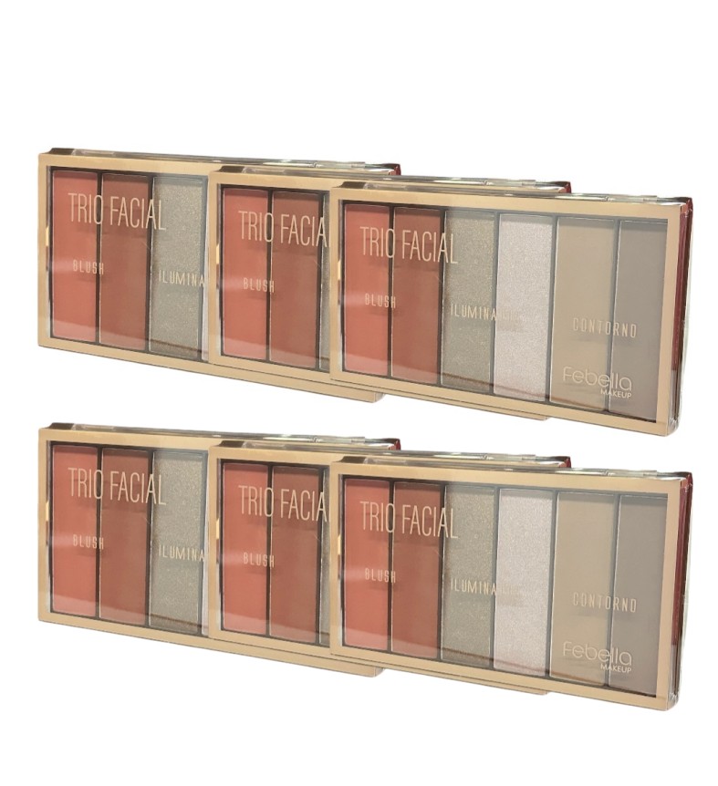 Paleta Trio Facial Blush + Iluminador + Contorno (MU5011) 15g – Febella - Imagem 3