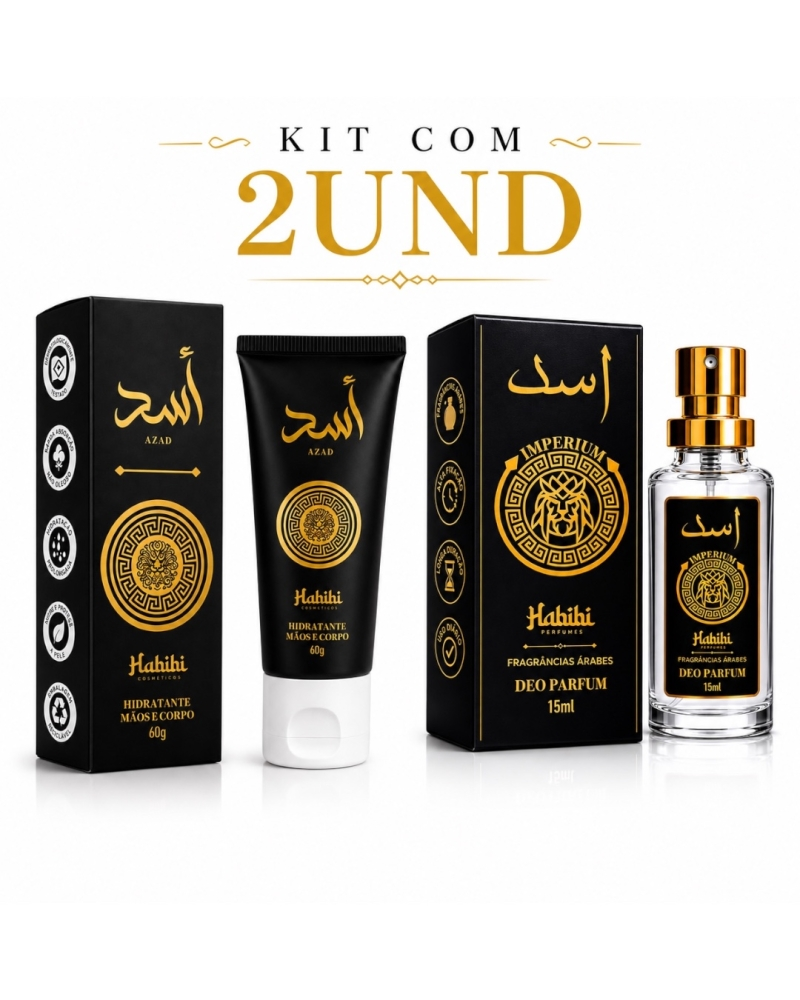 [KIT 2UND] Hidratante Mãos e Corpo Azad 60g + Deo Parfum Imperium 15ml - Habibi