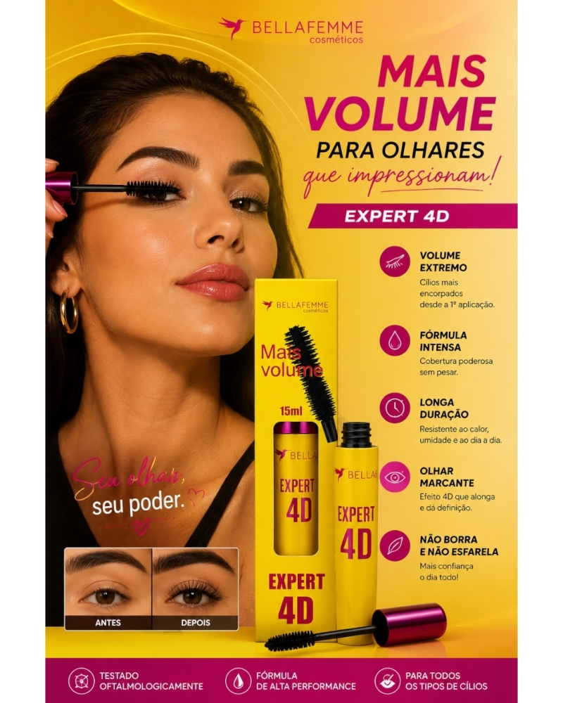 Rímel Mais Volume 15ml - Bella Femme - Imagem 2