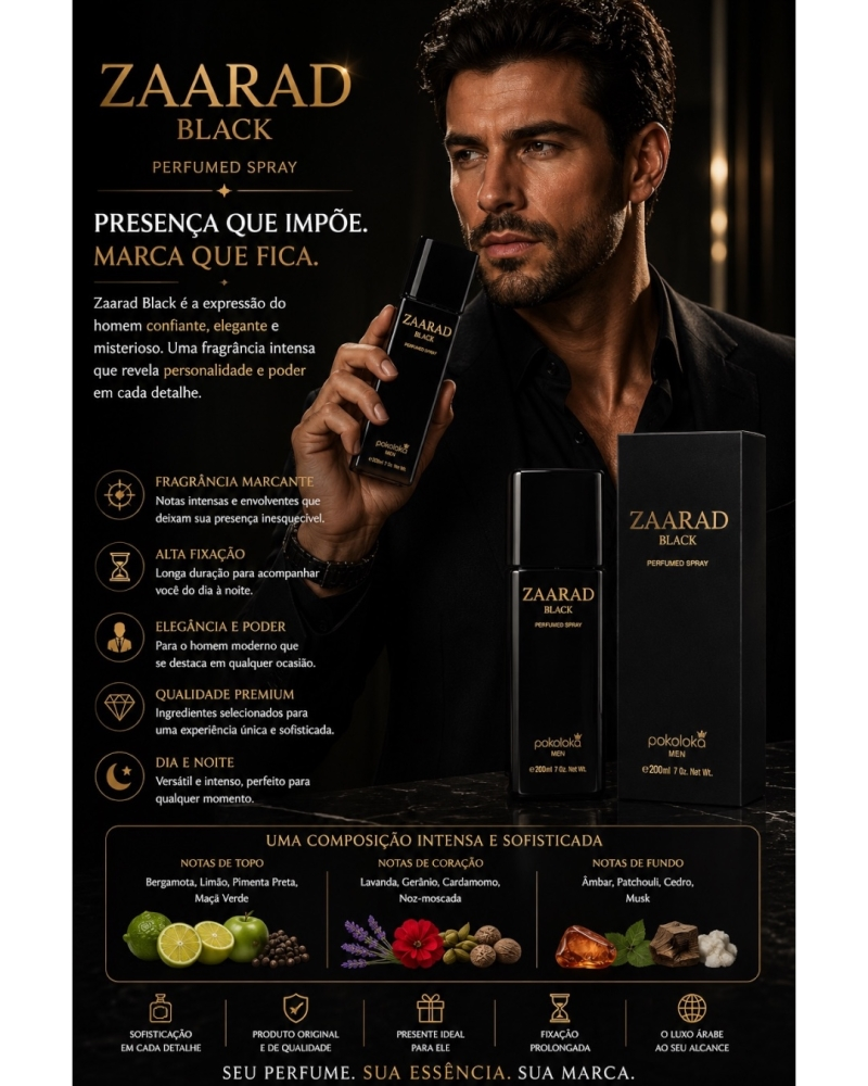 Body Splash Zaarad Black 200ml - Pokoloka