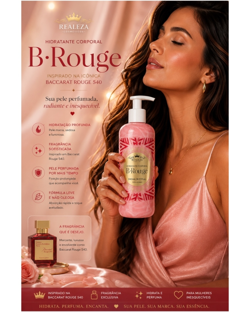 Hidratante Corporal B.Rouge Realeza 240ml – Hidratação Intensa e Fragrância Sofisticada - Imagem 2