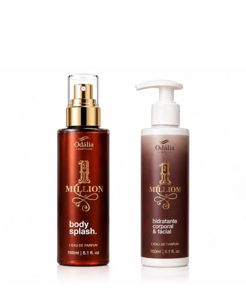 [KIT 2UND]Body Splash 1 Million + Hidratante Corporal e facial 1 Million 150ml - Odália